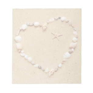 Bloco De Notas Coração de Seashell com Starfish