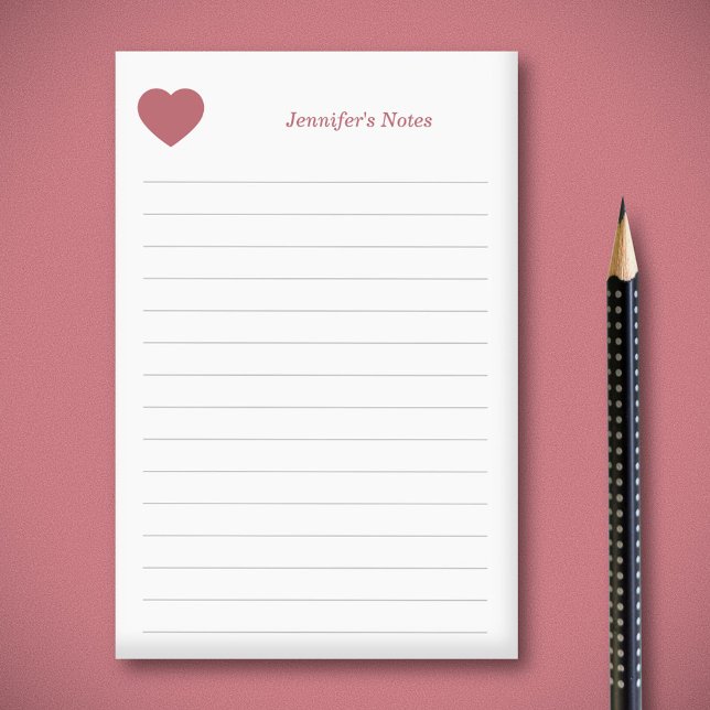 Bloco De Notas Coração e Vermelho (Heart and Red Post-it Notes)