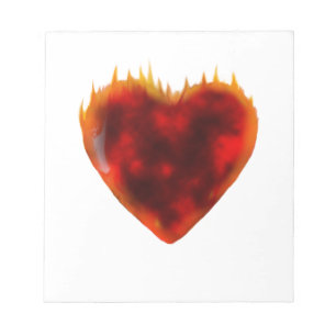 Bloco De Notas Coração Flaming