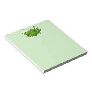 Bloco De Notas Coração Verde Dourado com Shamrocks