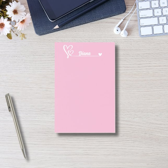 Bloco De Notas Corações bonitos e nome personalizado,Personalizad (Criador carregado)