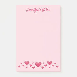 Bloco De Notas Corações cor-de-rosa do Dia dos Namorados & Texto 