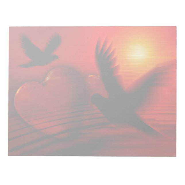 Bloco De Notas Corações e Doves (Frente)