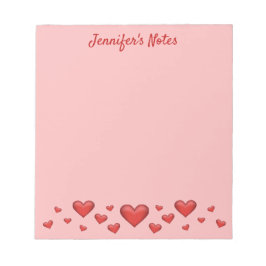 Bloco De Notas Corações Vermelhos do Dia dos Namorados & Texto Pe