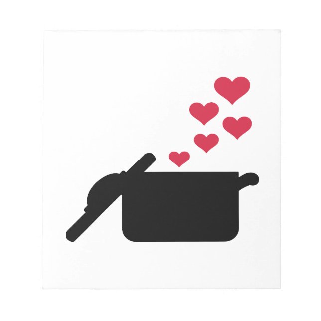 Bloco De Notas Corações vermelhos do pote cozinhar (Frente)
