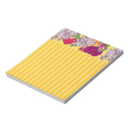 Bloco De Notas Corações Vitorianos e Flores - Folha de Nota