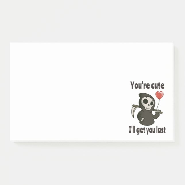 Bloco De Notas Corante Bonito de Grim com coração romântico (Frente)