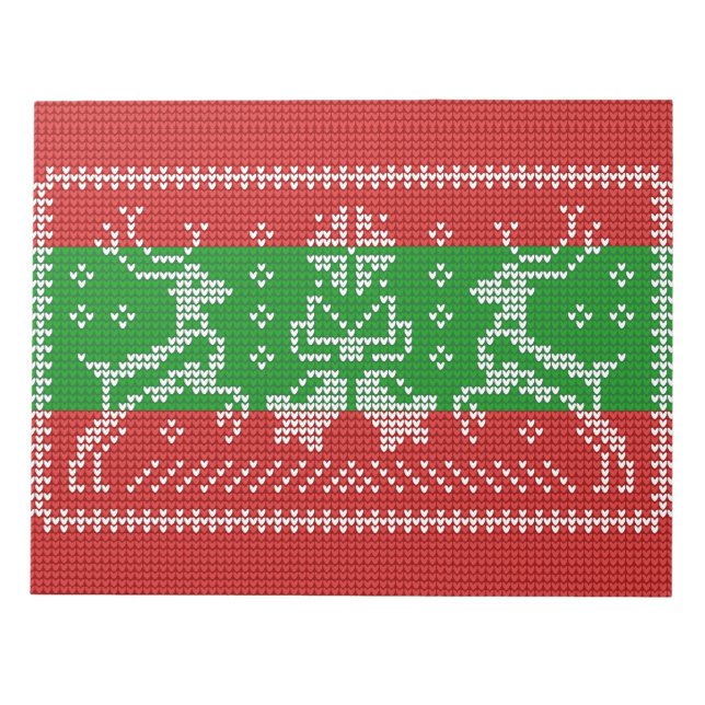 Bloco De Notas Cordéis de camisolas e camisolas do Xmas (Frente)