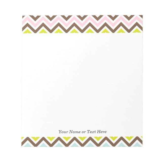 Bloco De Notas Cores Aztec - Padrão Chic Chevron Zigzag (Frente)