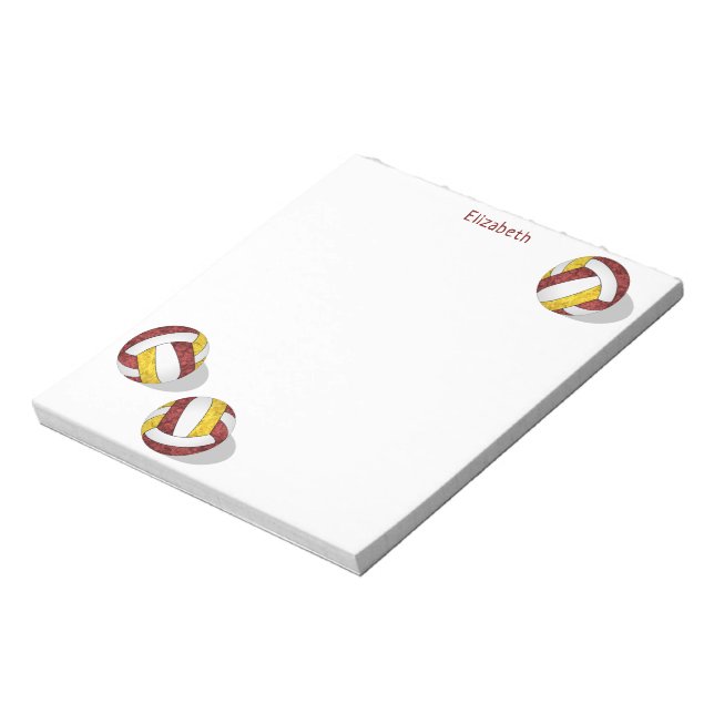Bloco De Notas cores da equipe marrom dourado volibol feminino (Invertido)