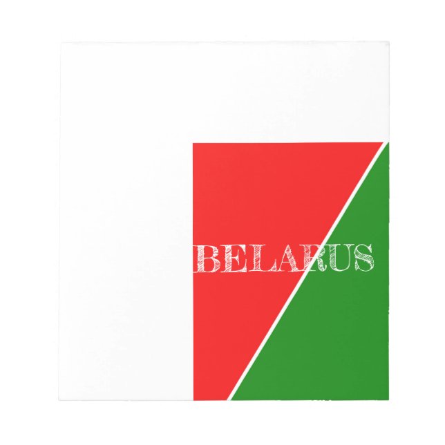 Bloco De Notas Cores de Bandeiras Nacionais da Bielorrússia (Frente)