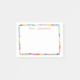 Bloco De Notas Cores de Papel Bonitos Clipes Escolas Nome dos Pro