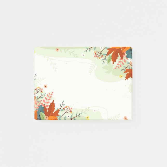 Bloco De Notas Cores de queda deixam notas Postadas (Frente)