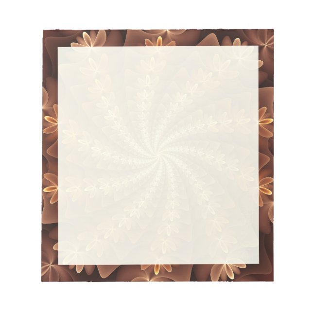 Bloco De Notas Cores Quentes, Padrão de Arte Fratural Abstrato mo (Frente)