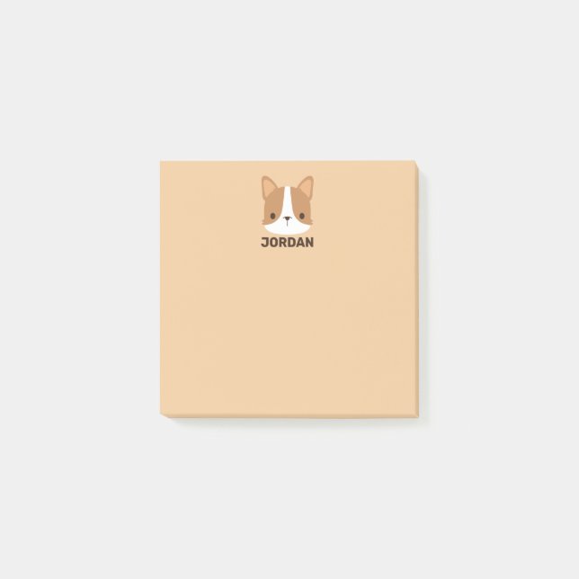 Bloco De Notas Corgi Cute com Nome Personalizado (Frente)