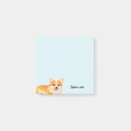 Bloco De Notas Corgi Elegante Personalizado com Aquarela Fofa