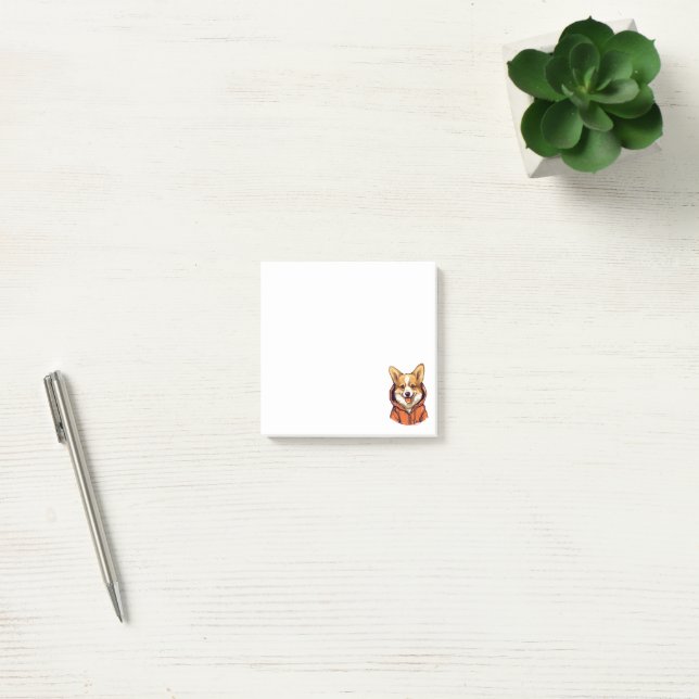 Bloco De Notas Corgi Engraçado Vestindo Moletom (Escritótio)