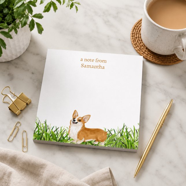 Bloco De Notas Corgi Fofo Personalizado (Add name to personalize, or add other text if you wish )