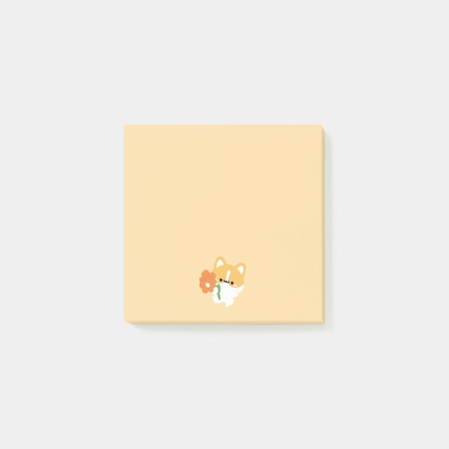 Bloco De Notas Corgi Romântico Fofo (Frente)