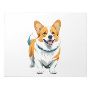 Bloco De Notas Corgi Vetor Art com Cores Vibrantes