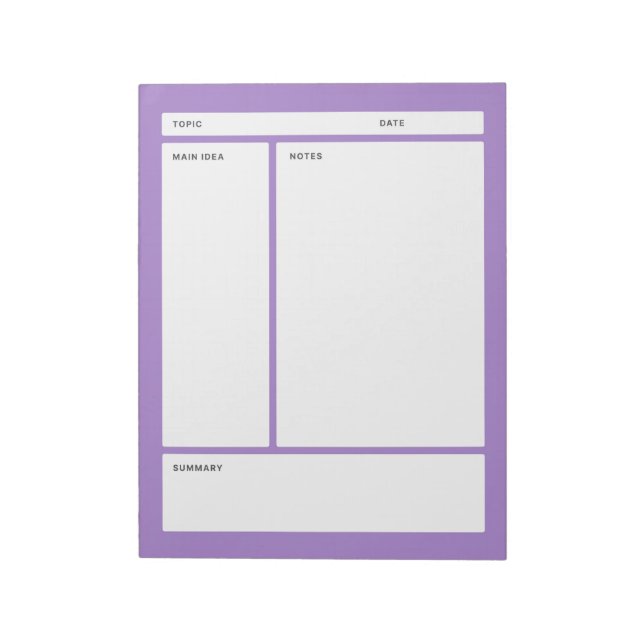 Bloco De Notas Cornell Notes (simples) (Invertido)