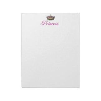 Bloco De Notas Coroa princesa de rosa quente