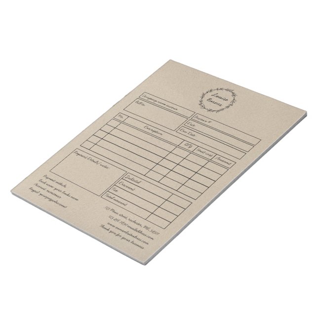 Bloco De Notas Coroa rústica de papel marrom (Inclinado)