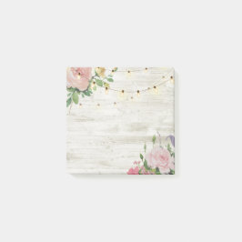 Bloco De Notas Corrente de Casamento de Madeira Rústica Corda Flo