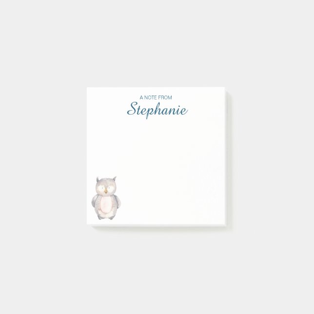 Bloco De Notas Coruja de Aquarela Cuta (Frente)