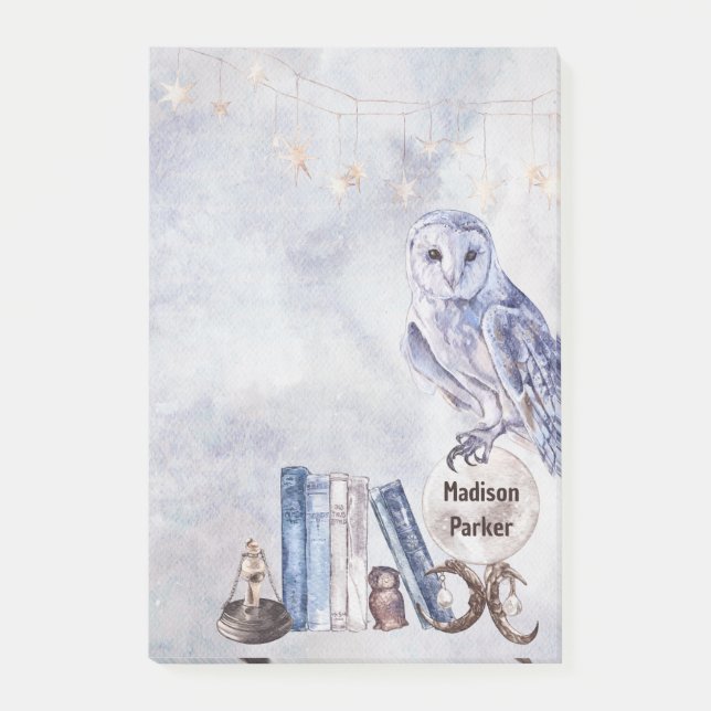 Bloco De Notas Coruja e Livros (Frente)