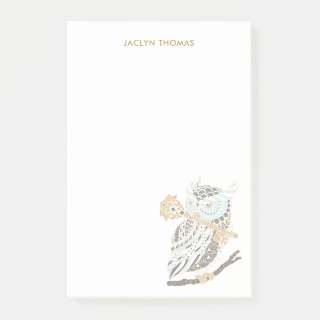 Bloco De Notas Coruja Excelente Personalizada (Frente)