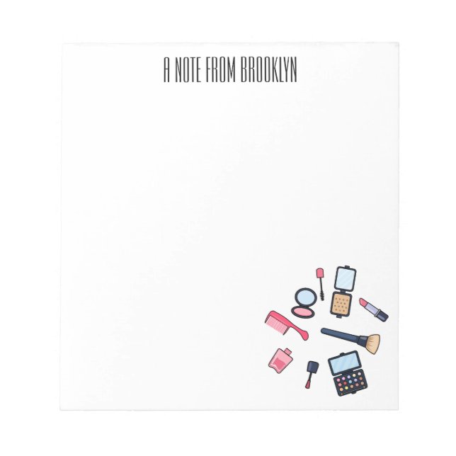 Bloco De Notas Cosméticos / ilustração de desenho animado (Frente)