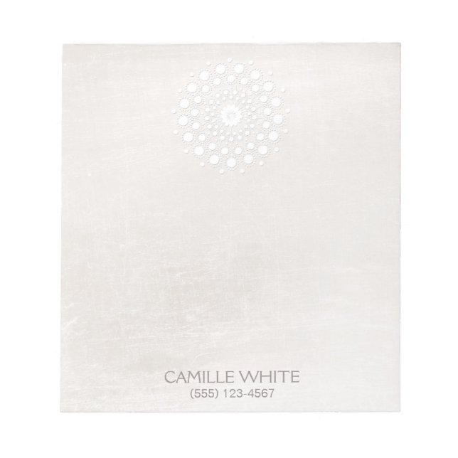 Bloco De Notas Cosmetologia White Rosette Natural e Orgânica Spa (Frente)