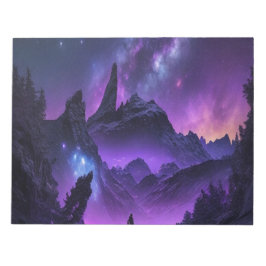 Bloco De Notas Cosmic Galaxy Night Sky Purple Sci-Fi Spiral