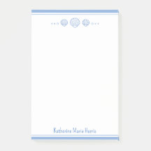 Costeira Azul e Scallop Shells Personalizados