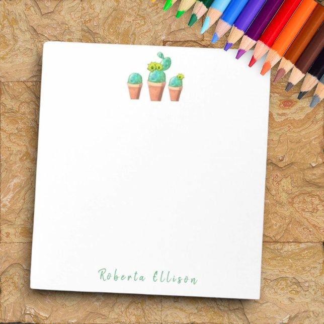 Bloco De Notas Costume De Flores De Cactus De Potência Do Sudoest (personalized note pad)