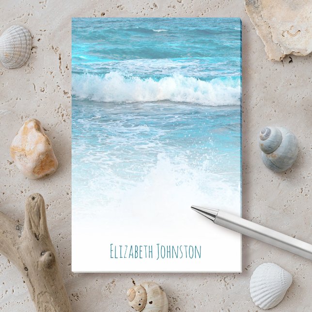 Bloco De Notas Costume de ondas azuis turquesas do Havaí (Criador carregado)