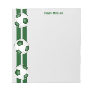 Bloco De Notas costume do treinador de futebol branco verde