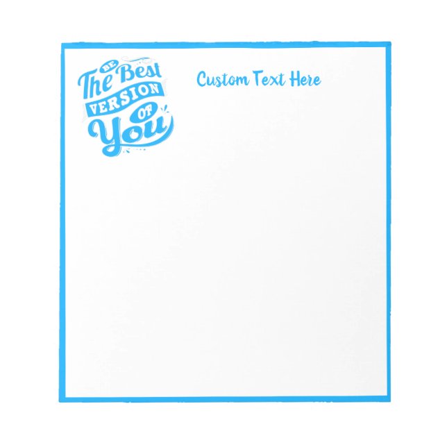 Bloco De Notas Cotação Motivacional Inspiracional Azul Personaliz (Frente)