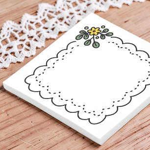Bloco De Notas Cottagecore Minimalista Borda Floral Arqueada