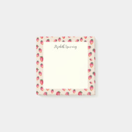 Bloco De Notas Cottagecore Strawberry Hand-Drawn Vintage Boho 