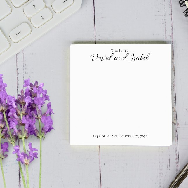 Bloco De Notas Couple 2 Names Script Address Formal Elegant (Criador carregado)