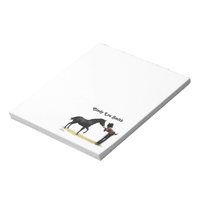 Bloco De Notas Cowgirl Pinup with Horse Notepad (Invertido)