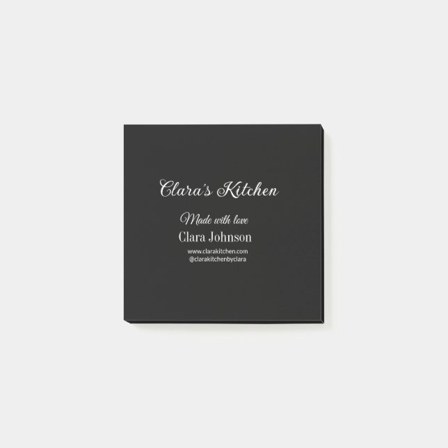 Bloco De Notas cozinha comida chef adicionar nome de restauração  (Frente)
