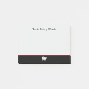 Bloco De Notas Cozinha Personalizada Elegante do Silverware Posta