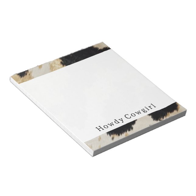 Bloco De Notas Cozy Black Cream Dourado Southwest Cowhide (Inclinado)