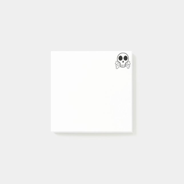 Bloco De Notas crânio assustador sobre fundo negro (Frente)