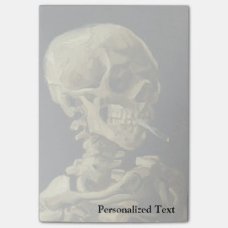 Bloco De Notas Crânio de Van Gogh | com cigarro ardente | 1886