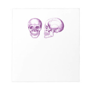 Bloco De Notas Crânio roxo do ser humano da parte anterior