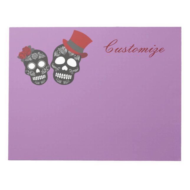 Bloco De Notas Crânios pretos Duo Thunder_Cove (Frente)